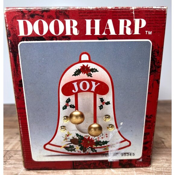 Christmas Bell Door Harp With Joy Design & Box - Picture 1 of 4